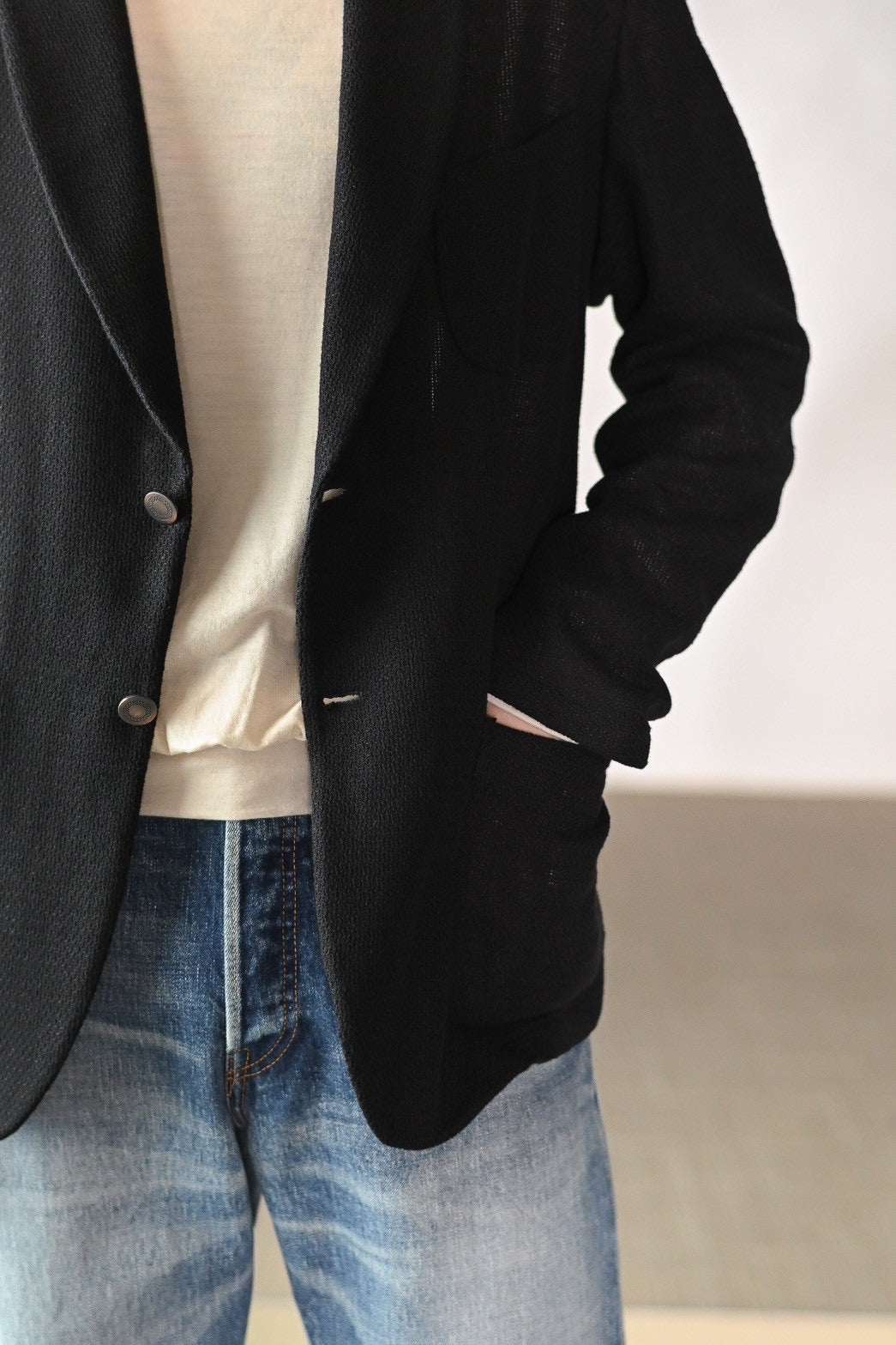 m's braque / S2B SHAWL JACKET -BLACK