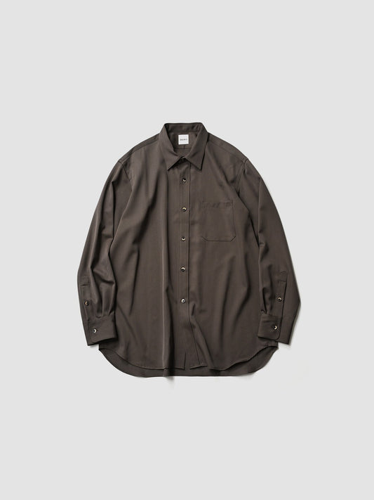 BISOWN / S120 WOOL GABA  REGUAR SHIRTS - KHAKI BROWN