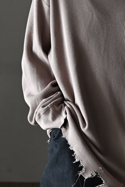 ANCELLM / DAMAGE WAFFLE CREW LS -P.BEIGE