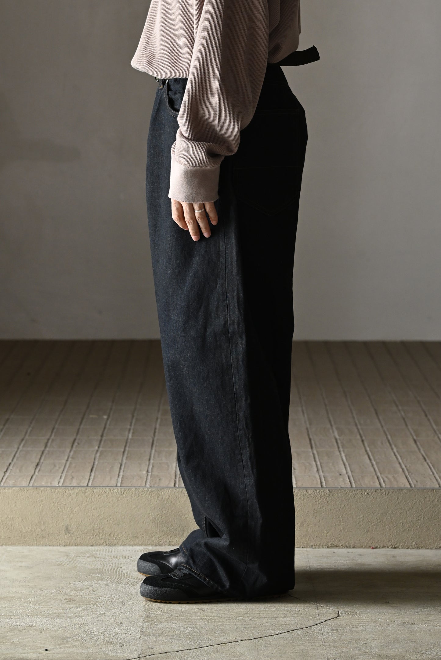 ANCELLM / STRAIGHT WIDE DENIM PANTS OW -INDIGO