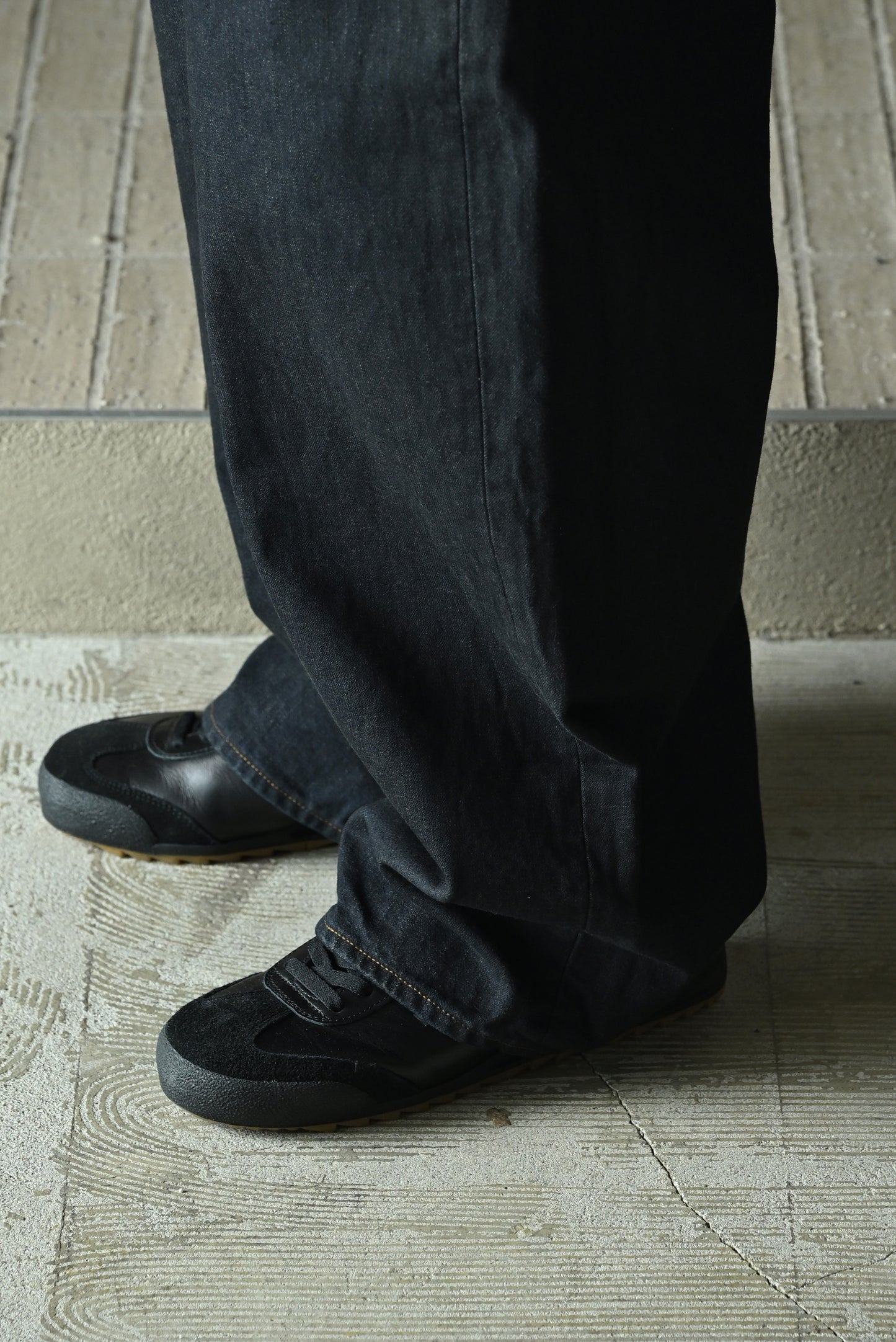 ANCELLM / STRAIGHT WIDE DENIM PANTS OW -INDIGO