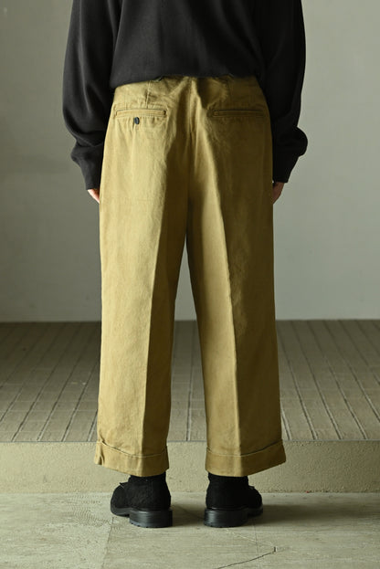 ANCELLM / DOUBLE-CUFF CHINO PANTS -BEIGE