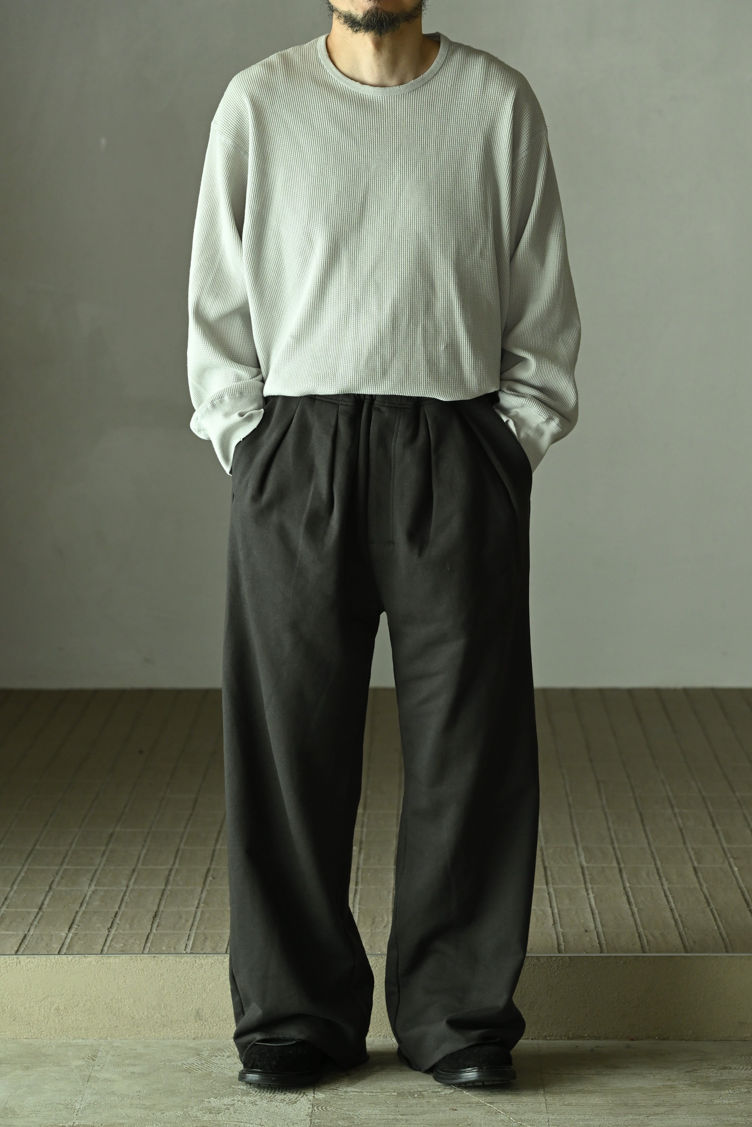 ANCELLM / SWEAT SLACKS -CHARCOAL