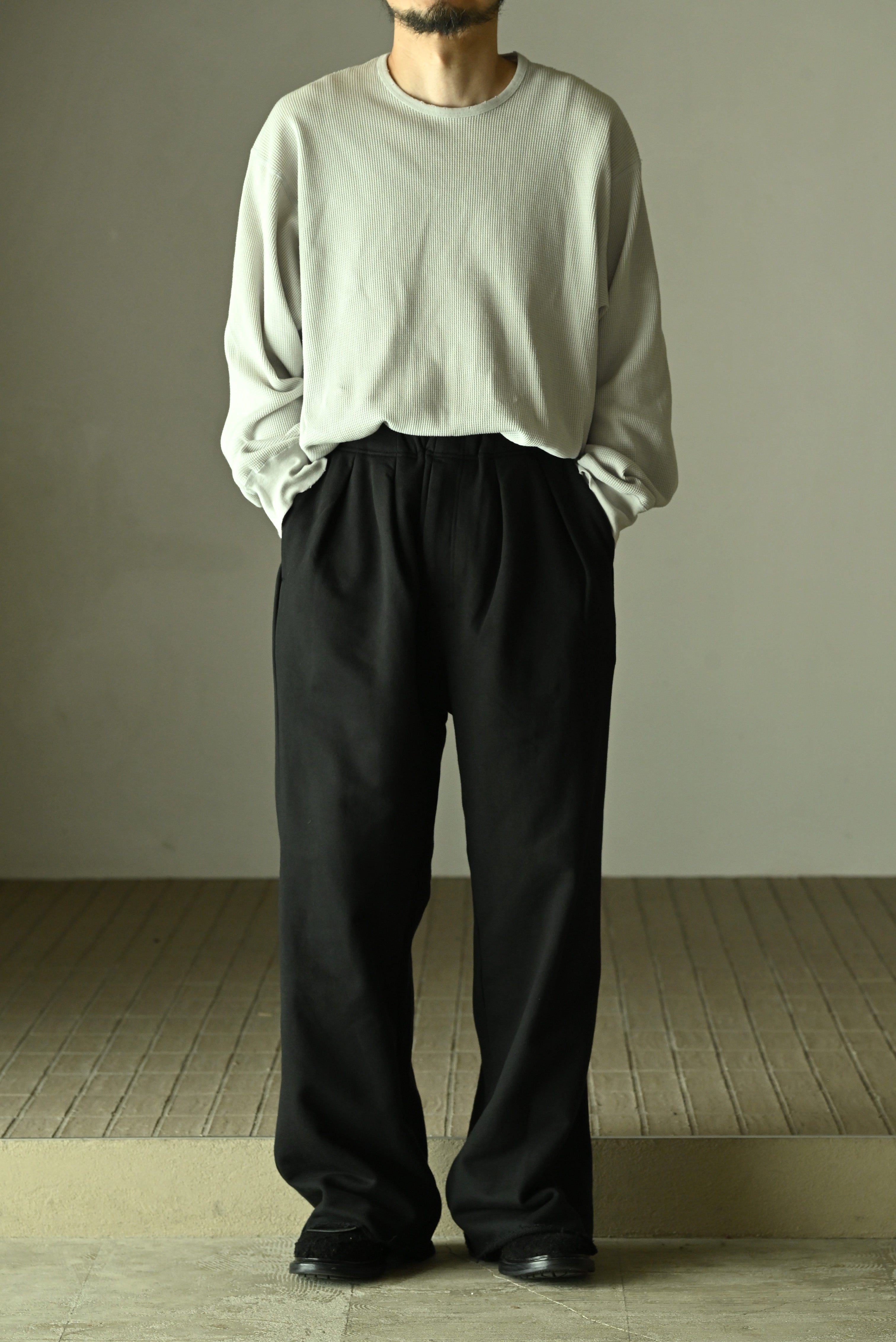 ANCELLM / SWEAT SLACKS -BLACK