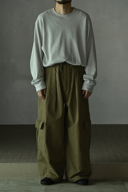 ANCELLM / POPLIN CARGO PANTS -OLIVE