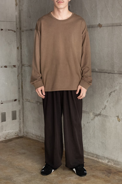 ANCELLM / UNEVENNESS LS T-SHIRT -BROWN