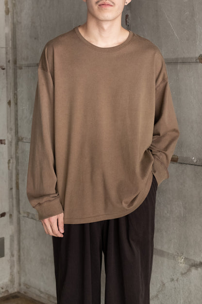 ANCELLM / UNEVENNESS LS T-SHIRT -BROWN