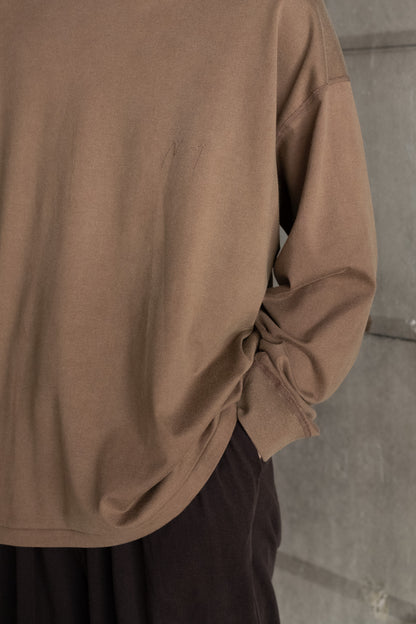 ANCELLM / UNEVENNESS LS T-SHIRT -BROWN