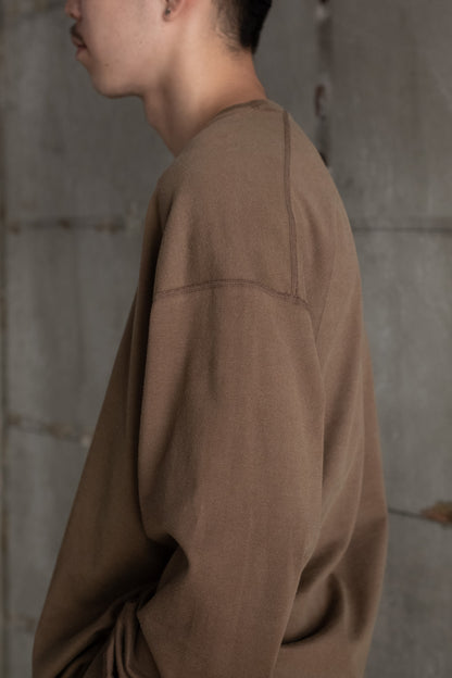 ANCELLM / UNEVENNESS LS T-SHIRT -BROWN