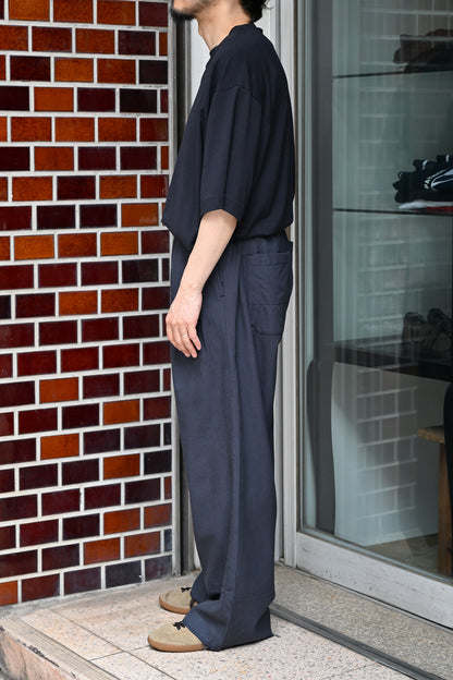 ANCELLM / L/C TUCK EASY PANTS -NAVY