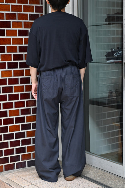 ANCELLM / L/C TUCK EASY PANTS -NAVY
