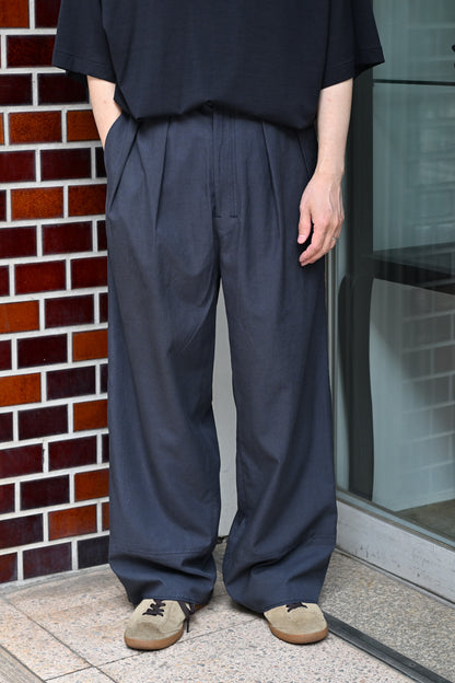 ANCELLM / L/C TUCK EASY PANTS -NAVY