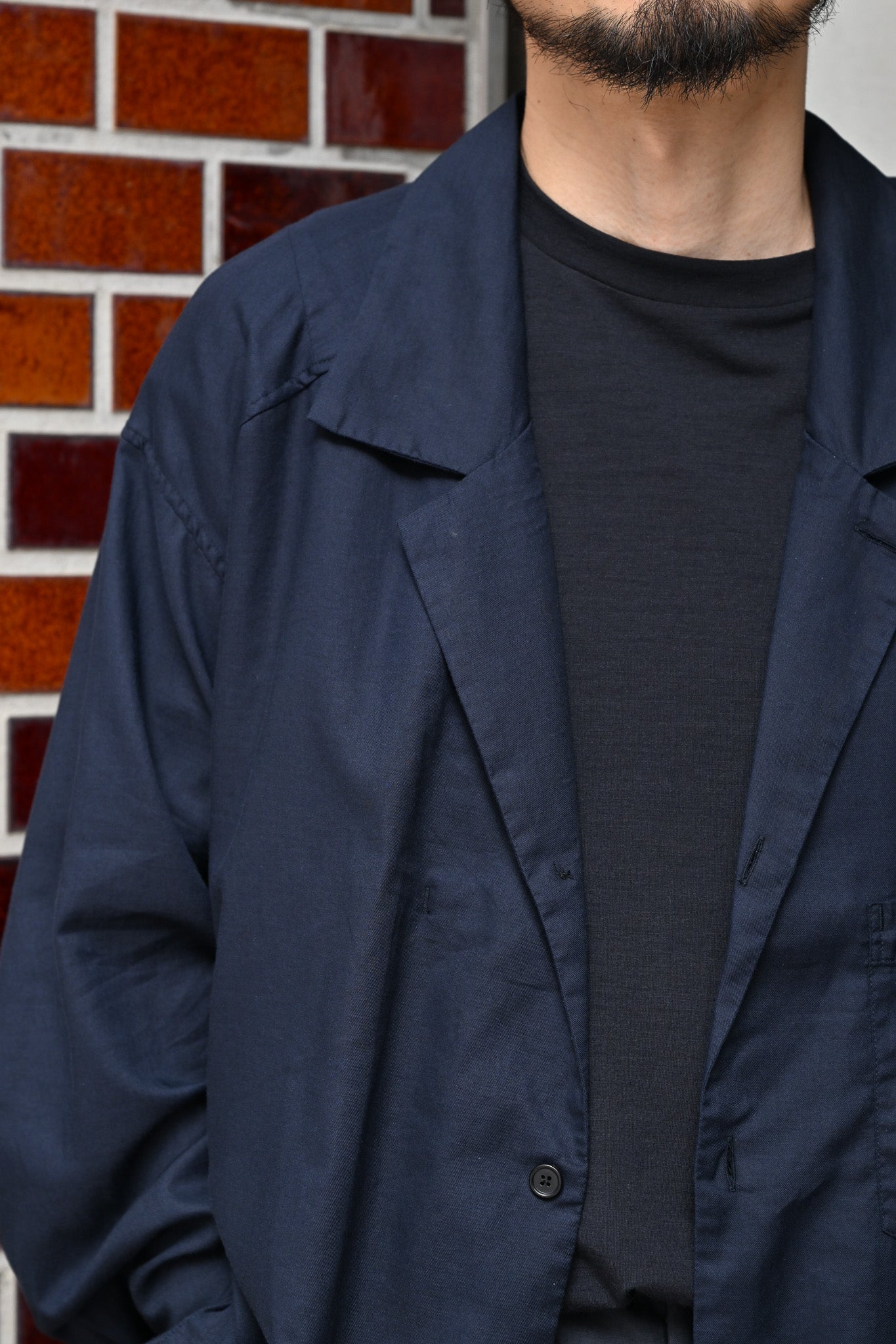 ANCELLM / C/S TAILORED SHIRT -NAVY