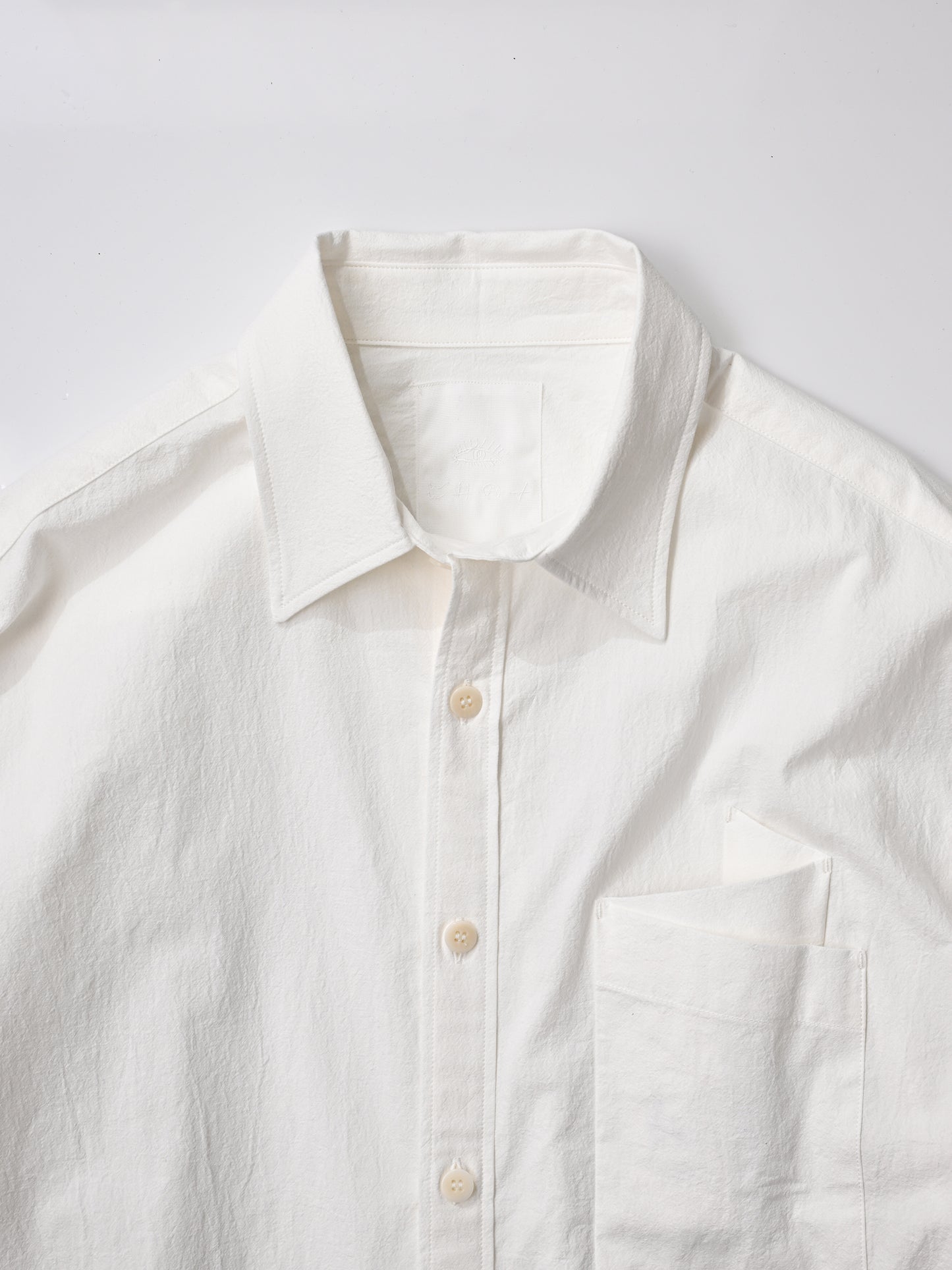 WHOWHAT / ORIGAMI POCKET SHIRT<SHORT SLEEVE> -WHITE