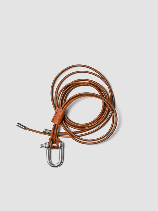 ANCELLM / LEATHER ROPE BELT -BROWN