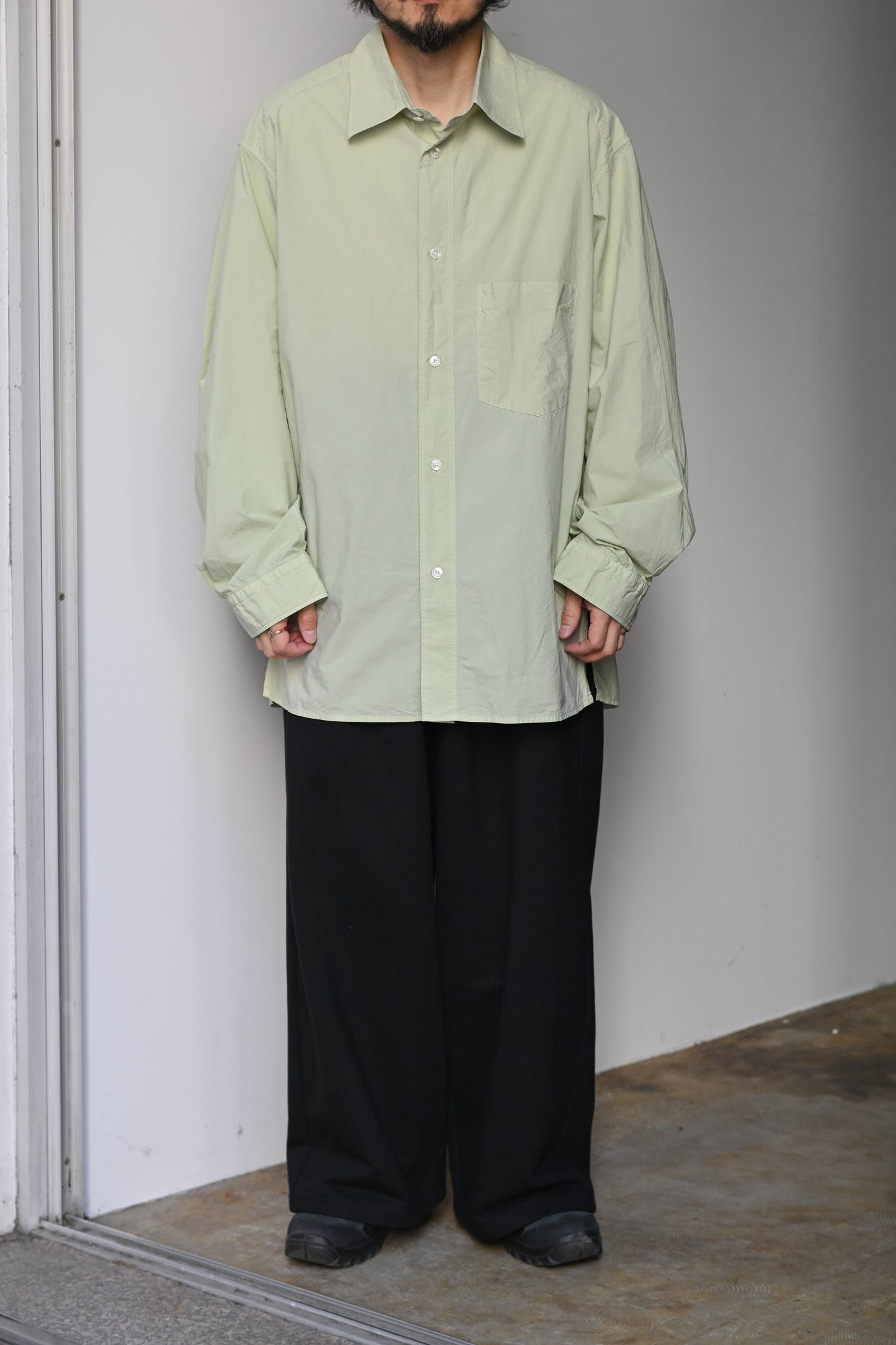 ANCELLM / SHRINK OVER SHIRT -GRAYMINT