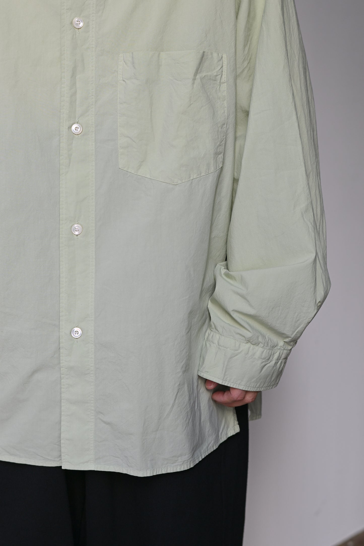 ANCELLM / SHRINK OVER SHIRT -GRAYMINT