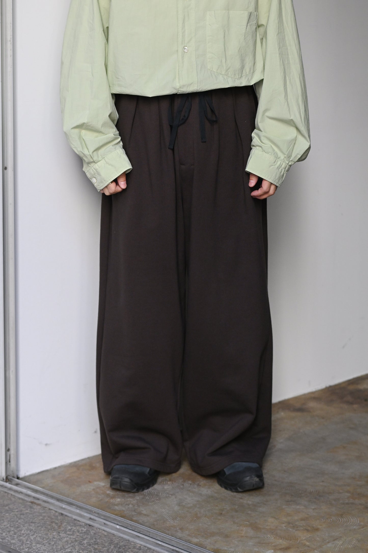 ANCELLM / 2TUCK SWEAT PANTS -BROWN