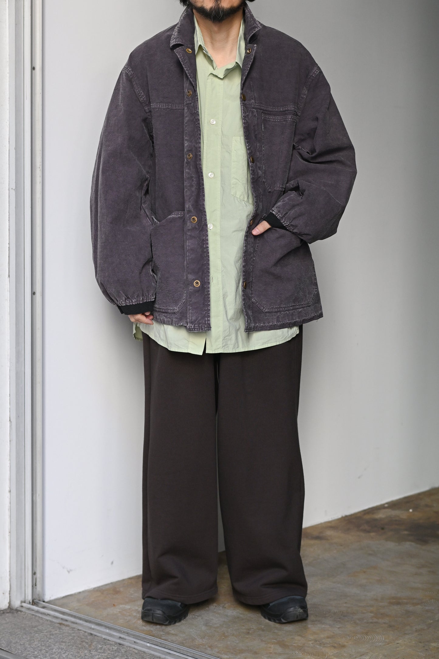 ANCELLM / 2TUCK SWEAT PANTS -BROWN