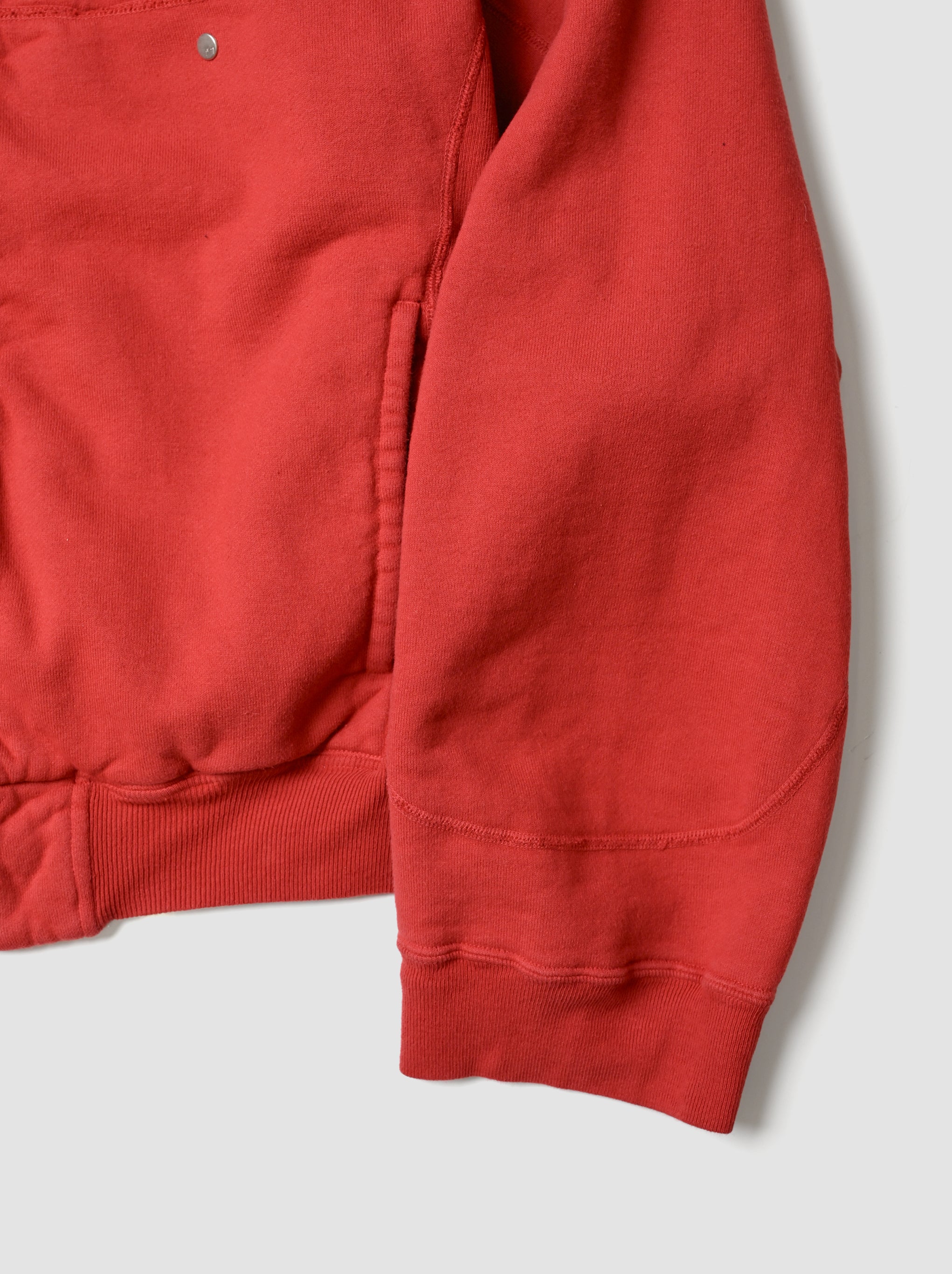 ANCELLM / FLEECE-LINED SWEAT VERSITY SHIRT -RED