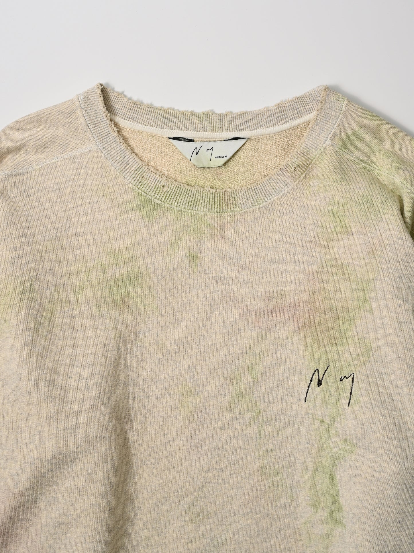 ANCELLM / MARBLING SWEAT SHIRT - GREEN