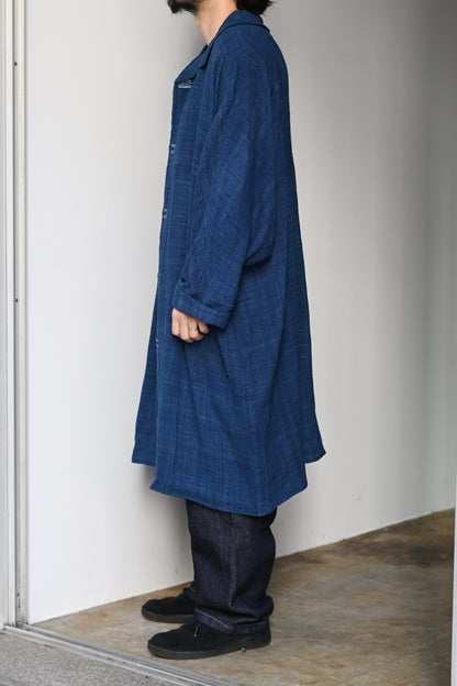MITTAN / CT-51 エリ蚕先染め手織コート -藍