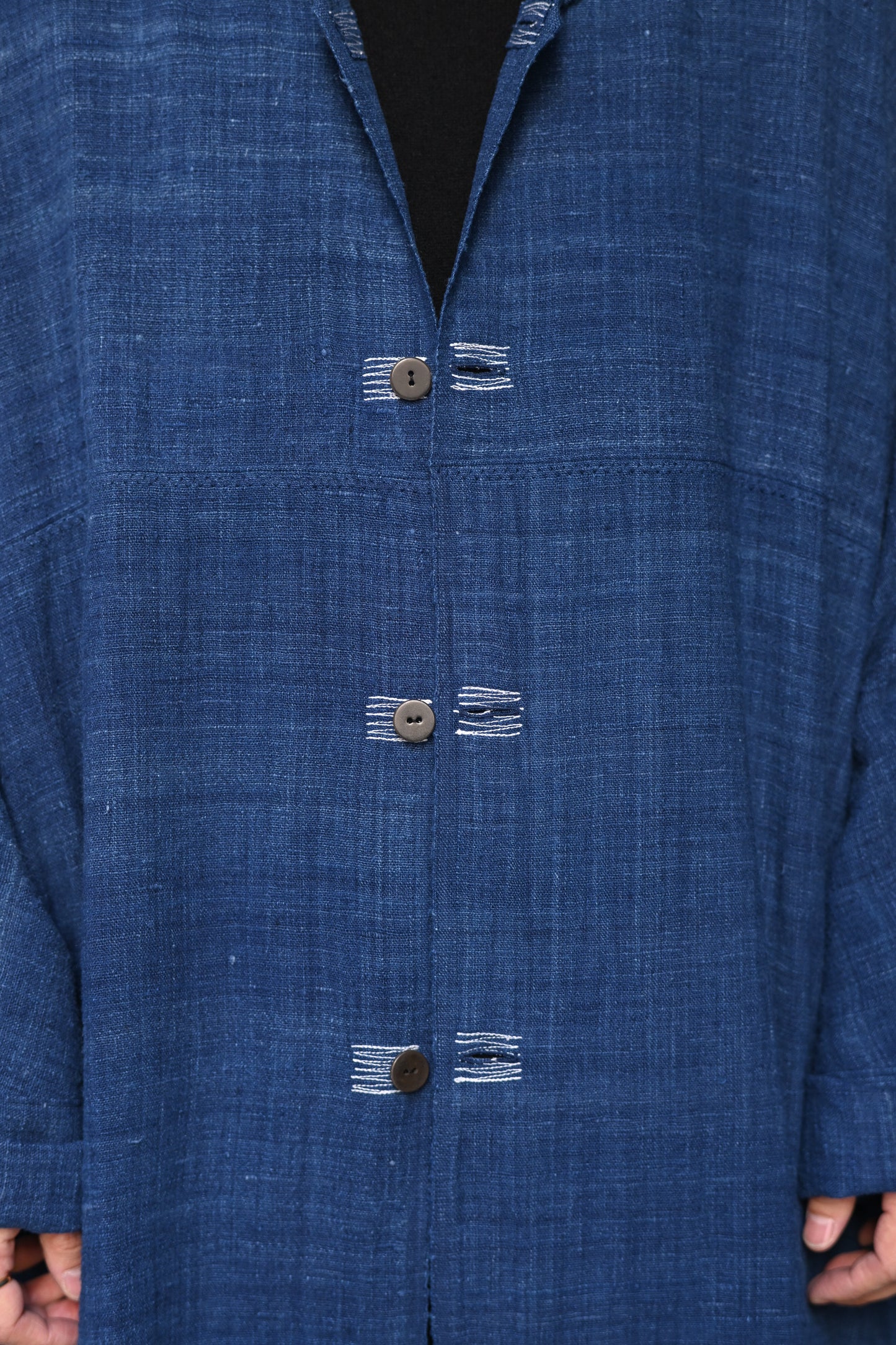 MITTAN / CT-51 エリ蚕先染め手織コート -藍