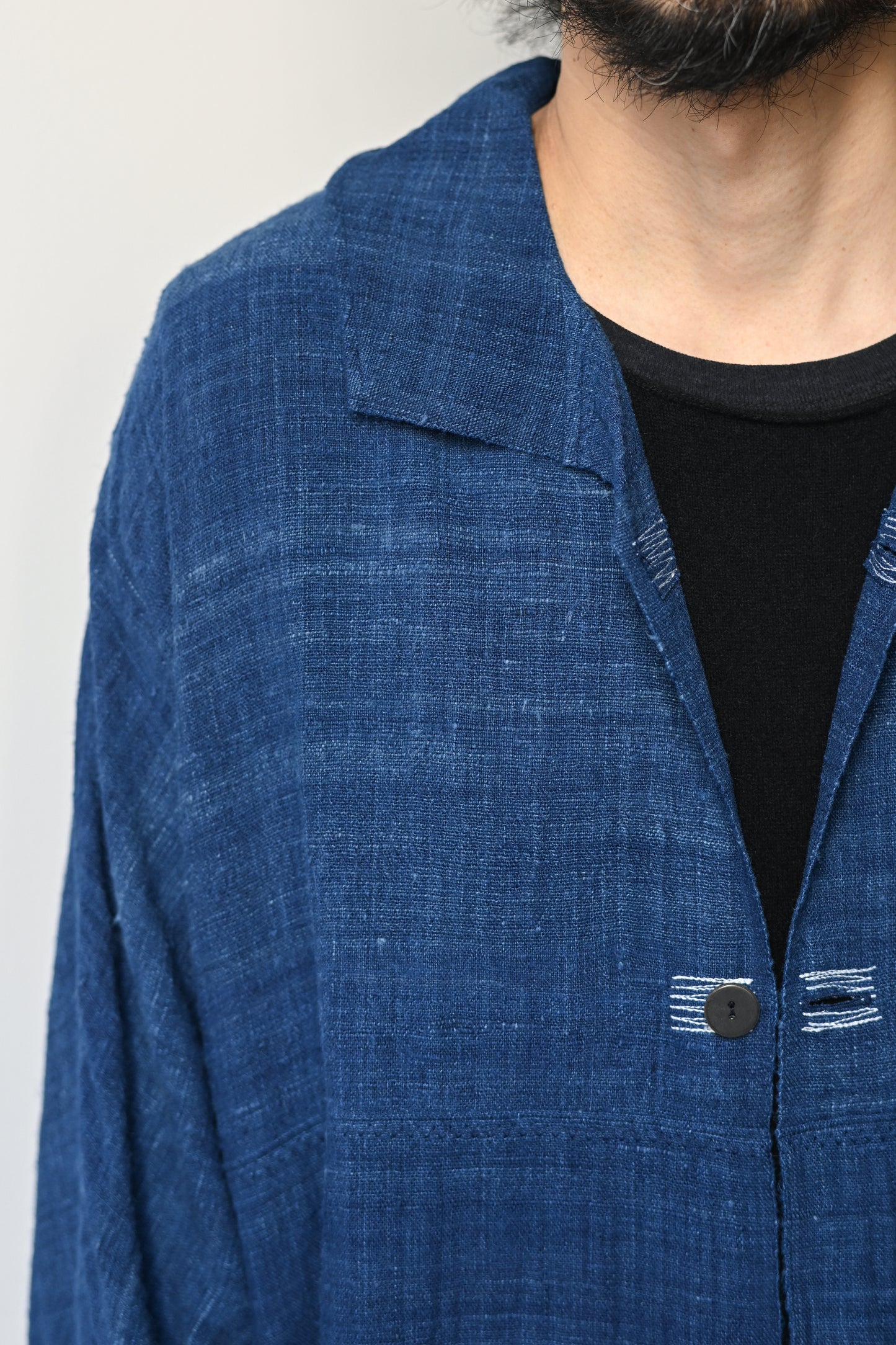 MITTAN / CT-51 エリ蚕先染め手織コート -藍