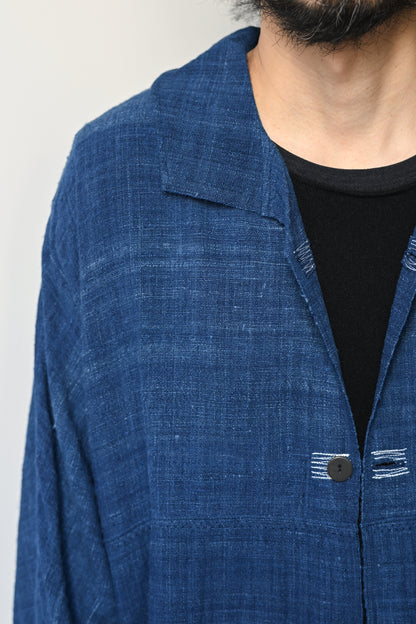 MITTAN / CT-51 エリ蚕先染め手織コート -藍