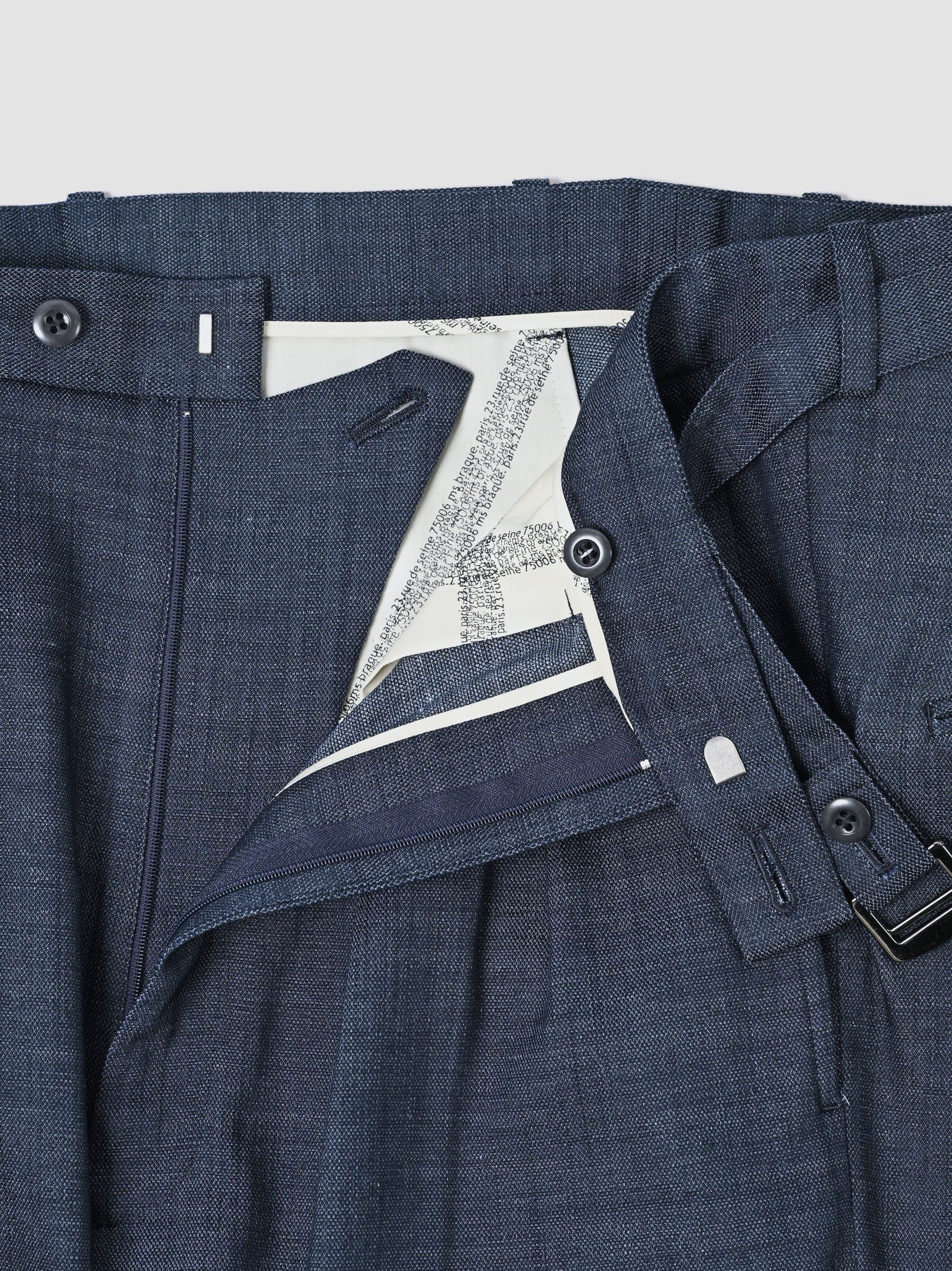 m's braque / exclusive / BELTED TUCKED BAGGY PANTS -NAVY – and father
