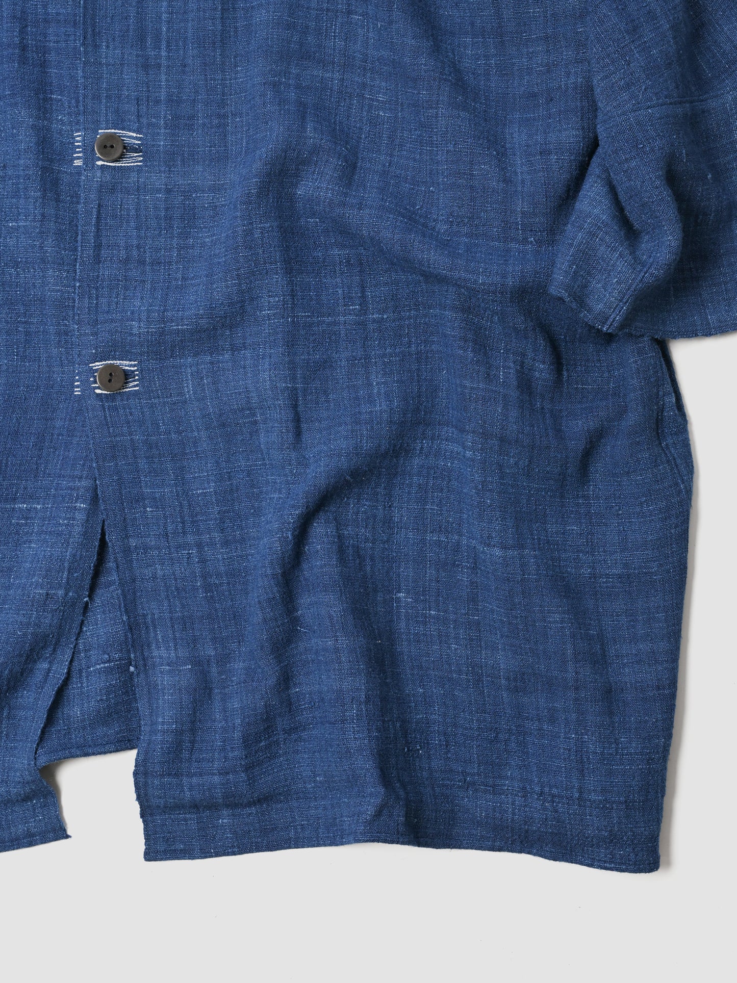 MITTAN / CT-51 エリ蚕先染め手織コート -藍