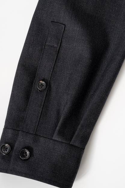 Kazuki Nagayama / OVER FIT WOOL SHIRT -CHARCOAL
