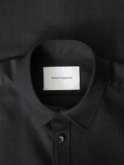 Kazuki Nagayama / OVER FIT WOOL SHIRT -CHARCOAL
