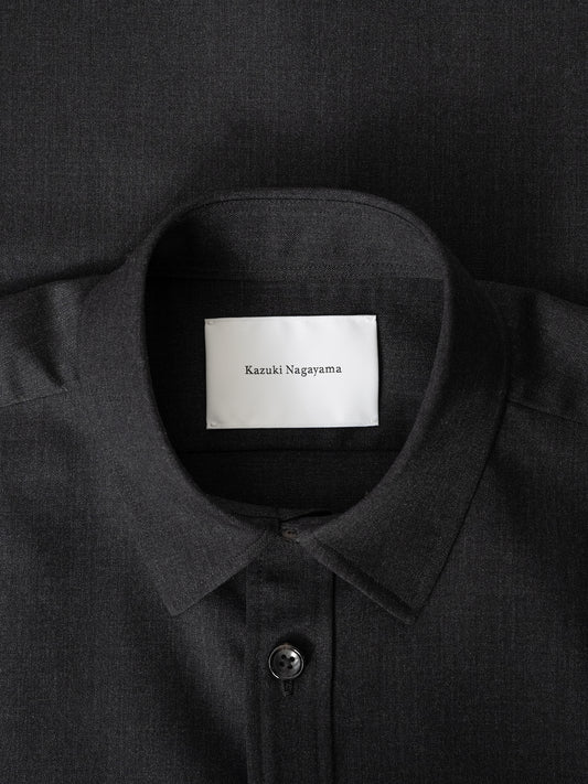 Kazuki Nagayama / OVER FIT WOOL SHIRT -CHARCOAL