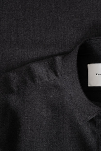 Kazuki Nagayama / OVER FIT WOOL SHIRT -CHARCOAL