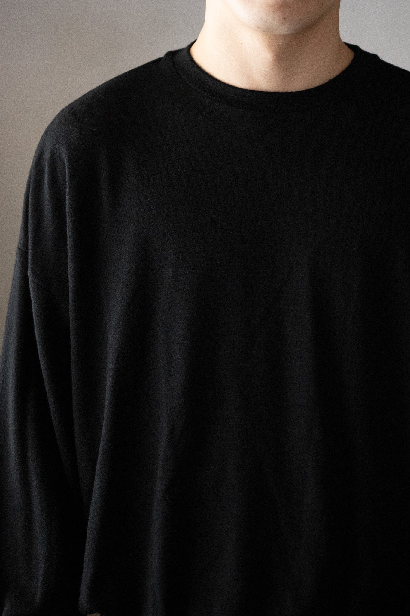 barbell object / wool bo top / free -BLACK