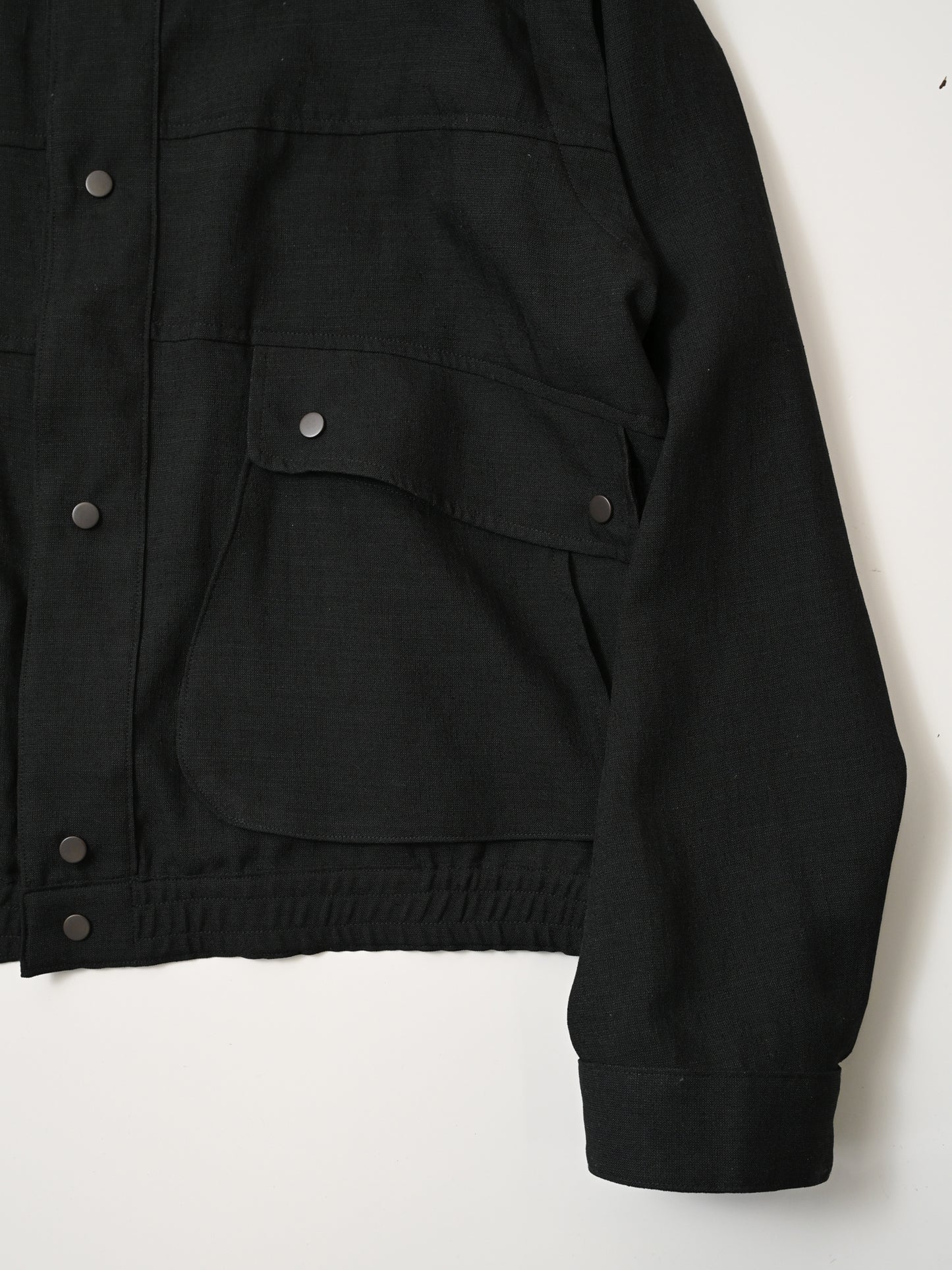 ANCELLM / MELANGE SNAP BLOUSON -BLACK