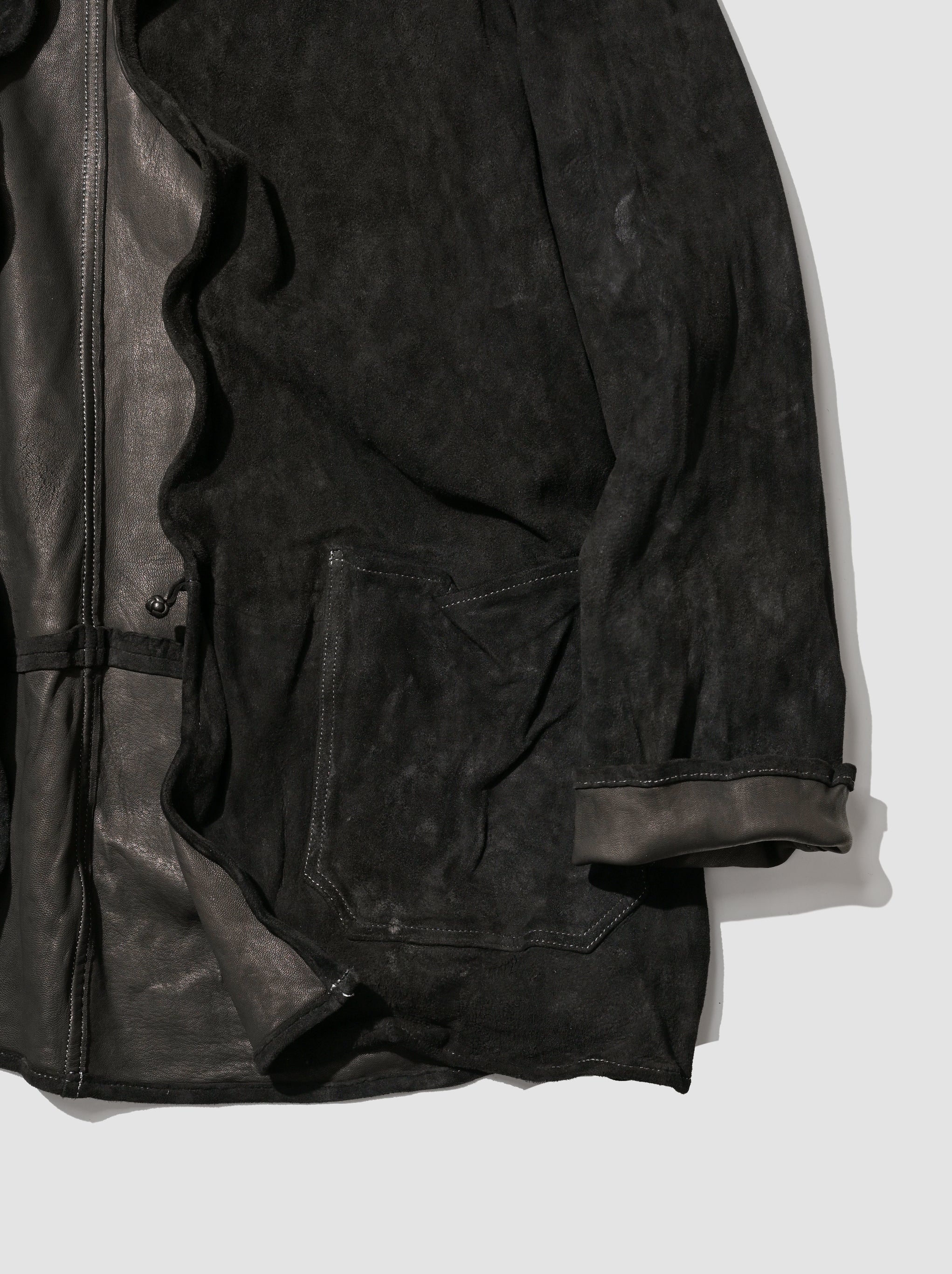 barbell object / dyed leather jkt -黒