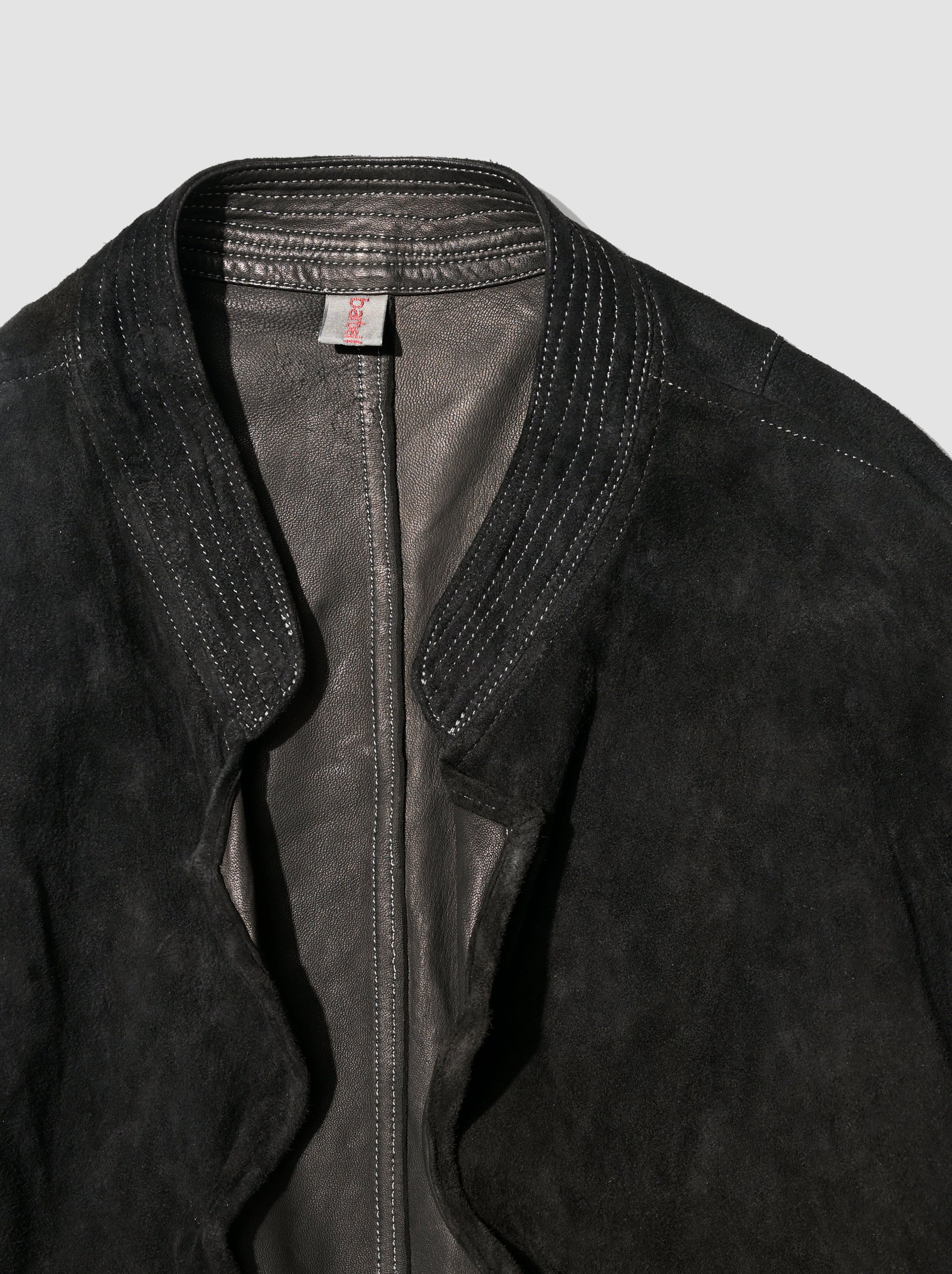barbell object / dyed leather jkt -黒