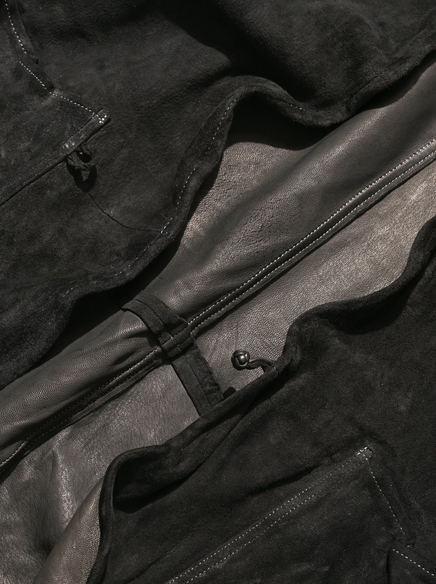 barbell object / dyed leather jkt -黒