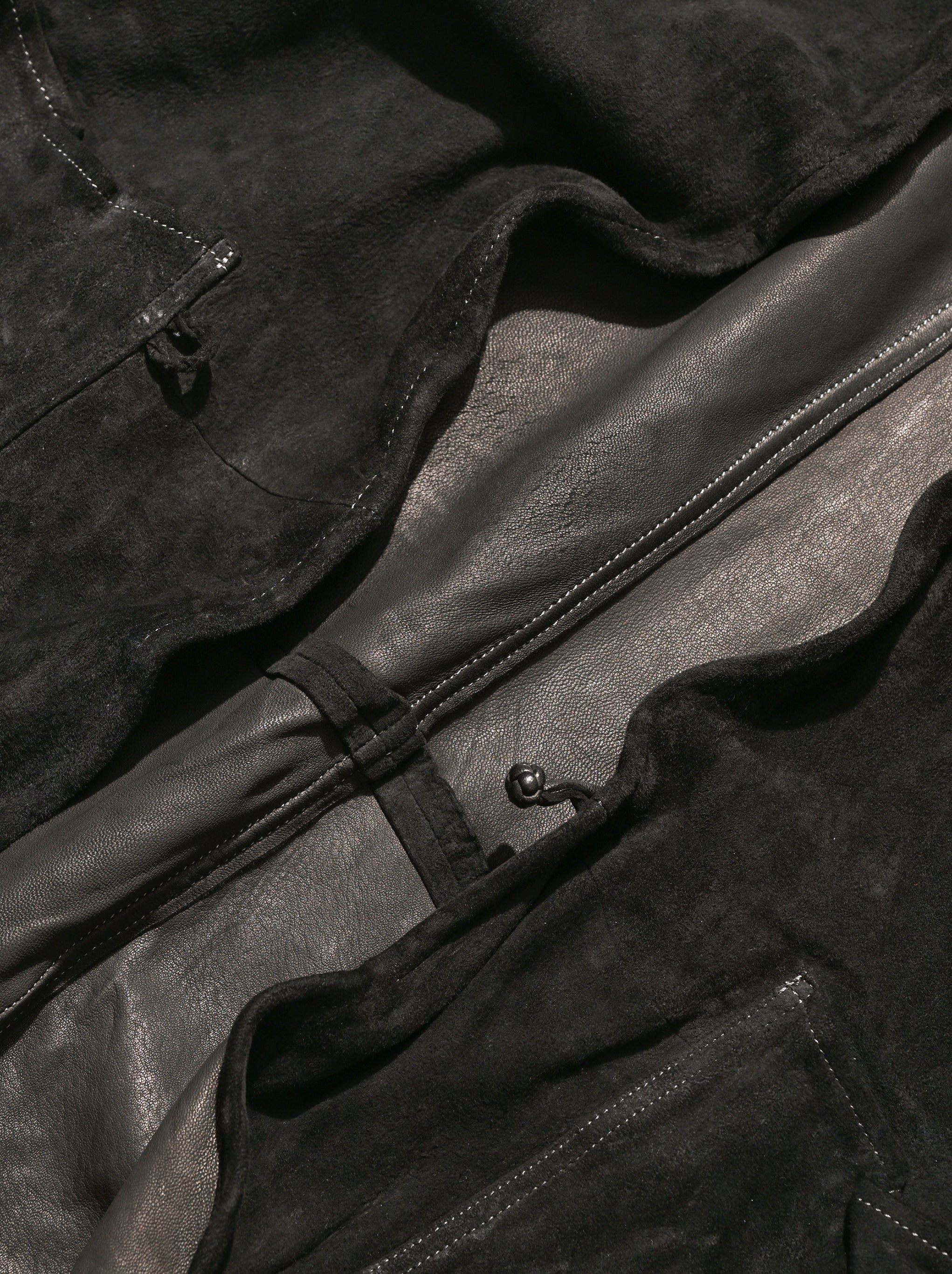 barbell object / dyed leather jkt -黒