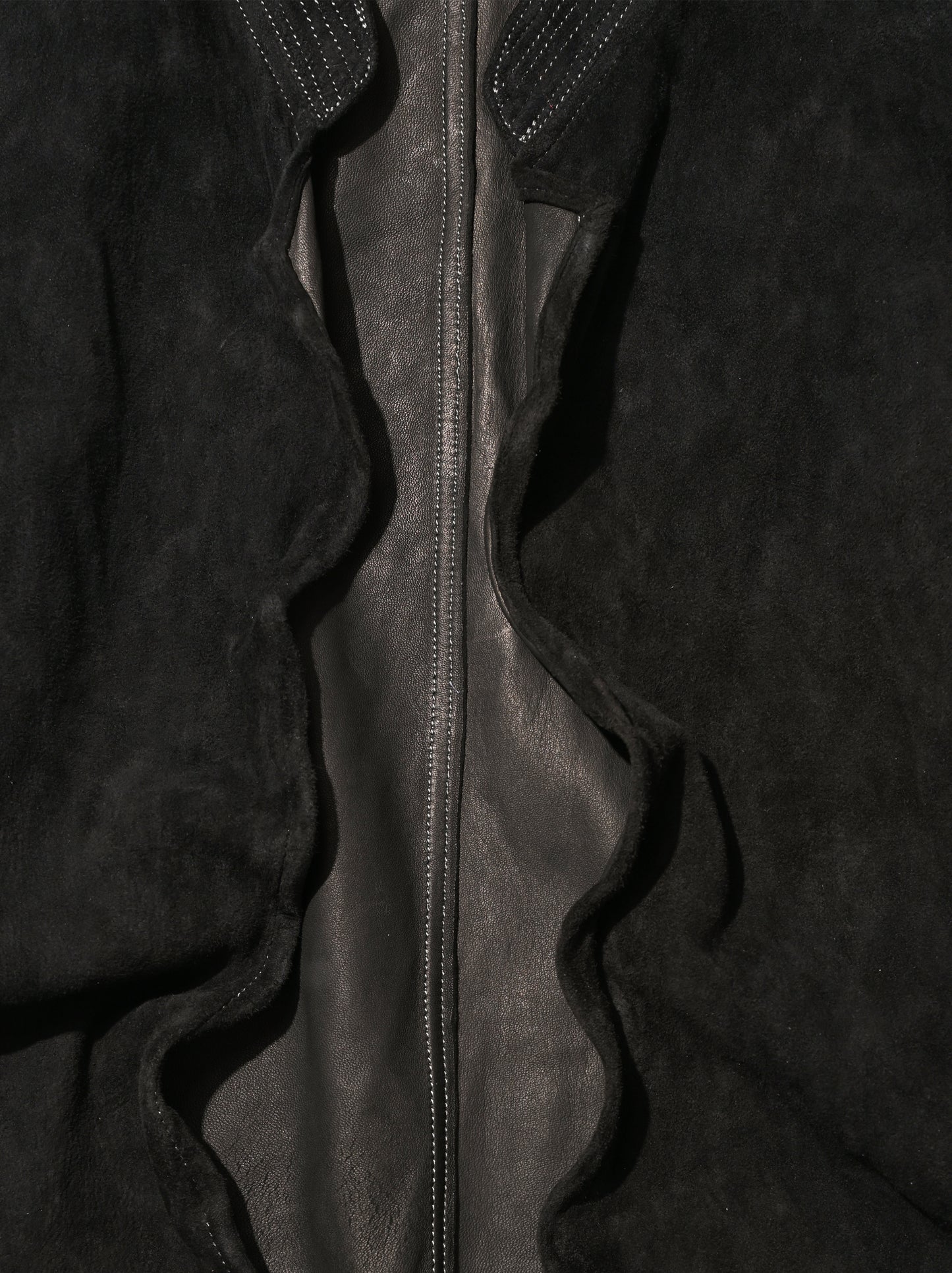 barbell object / dyed leather jkt -黒