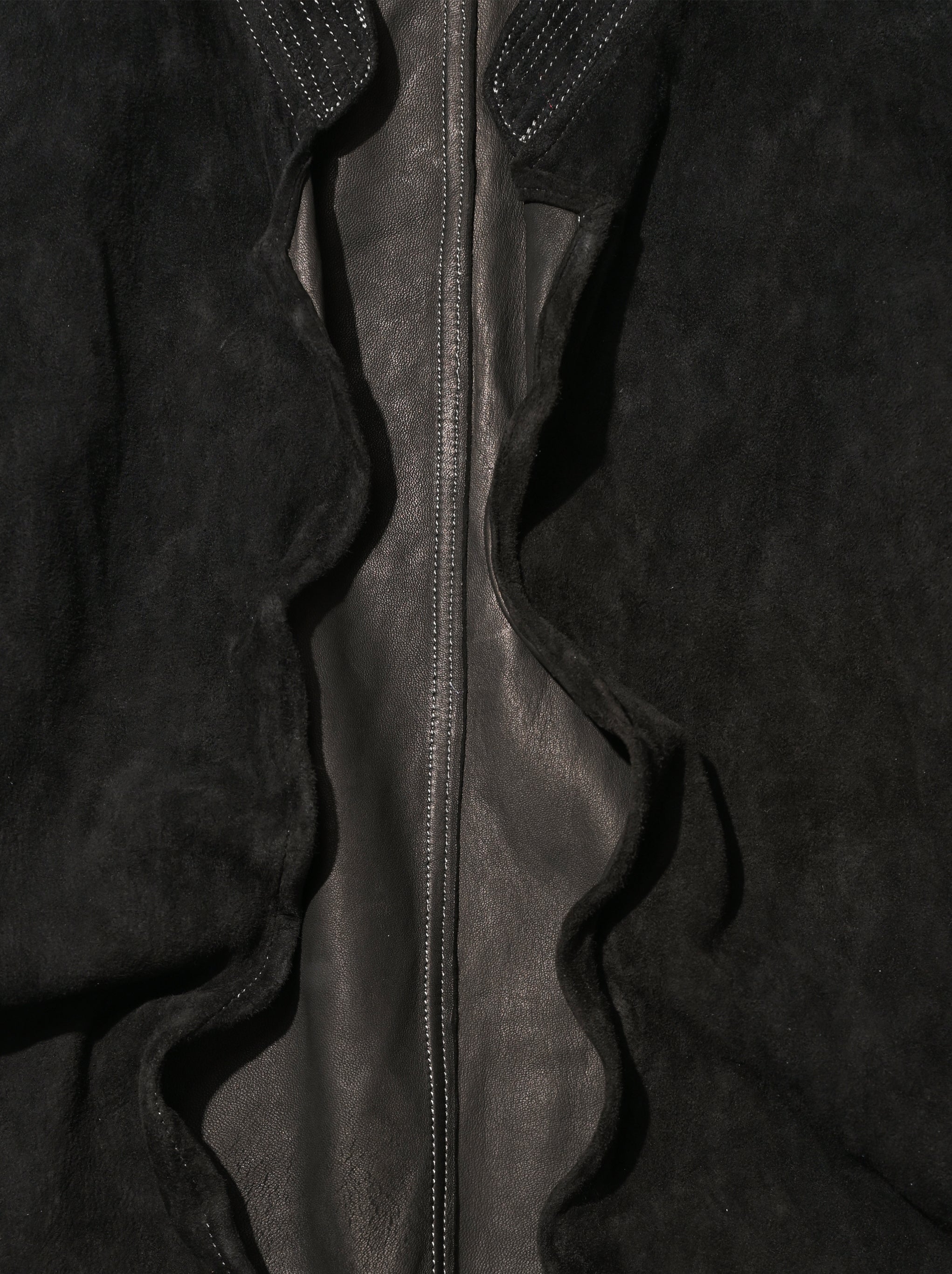 barbell object / dyed leather jkt -黒