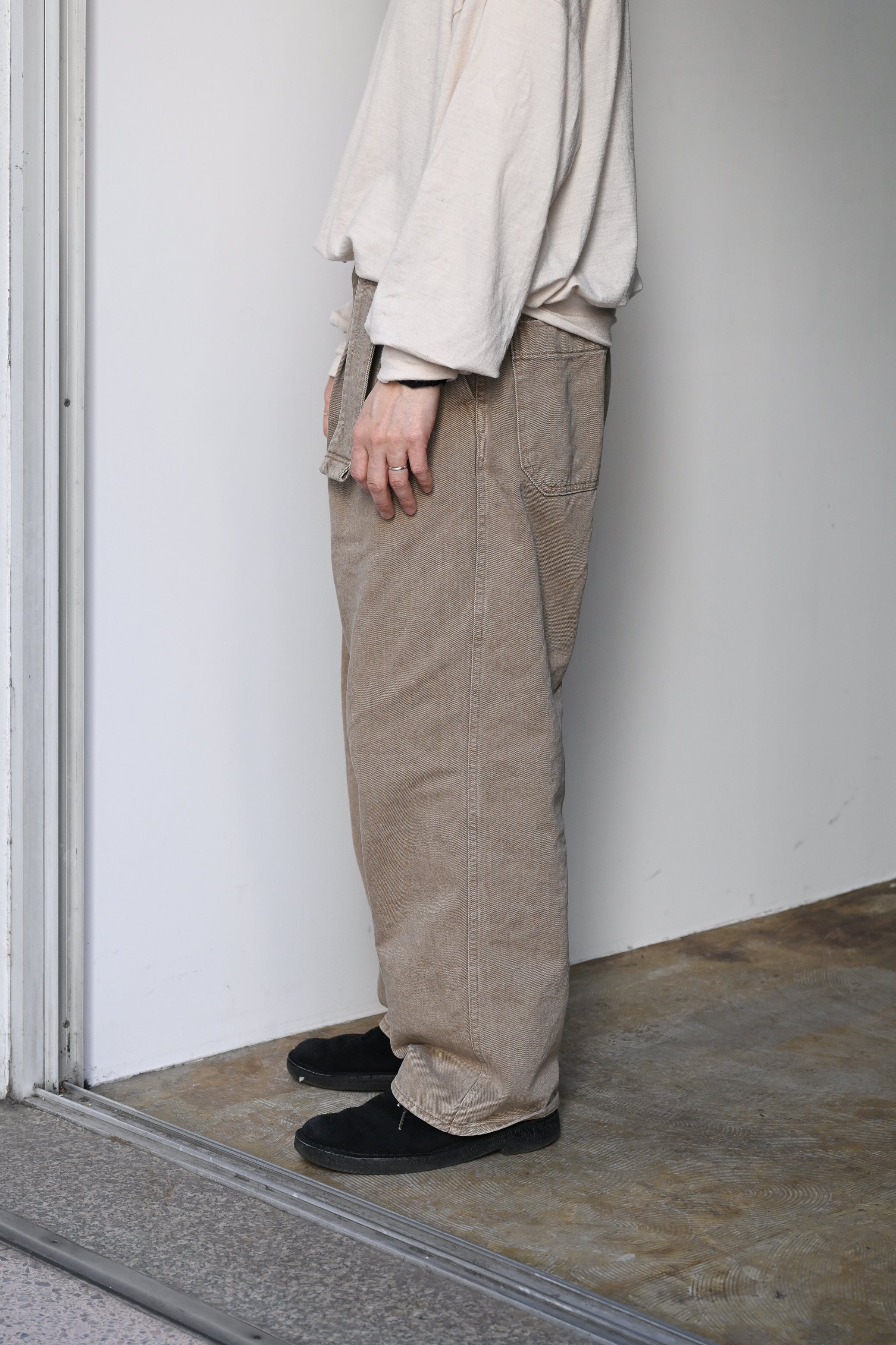 barbell object / denim pt -BEIGE
