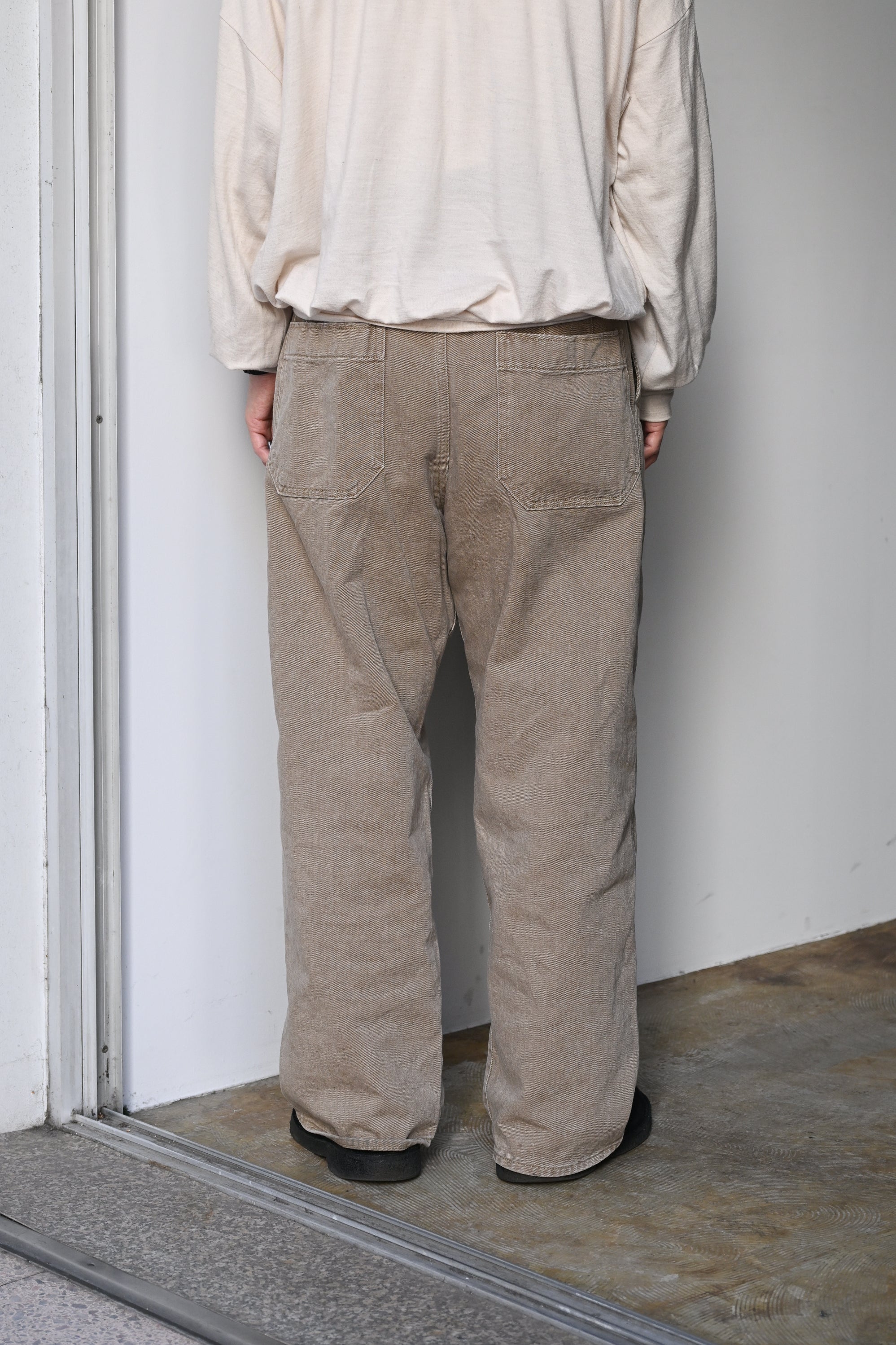 barbell object / denim pt -BEIGE