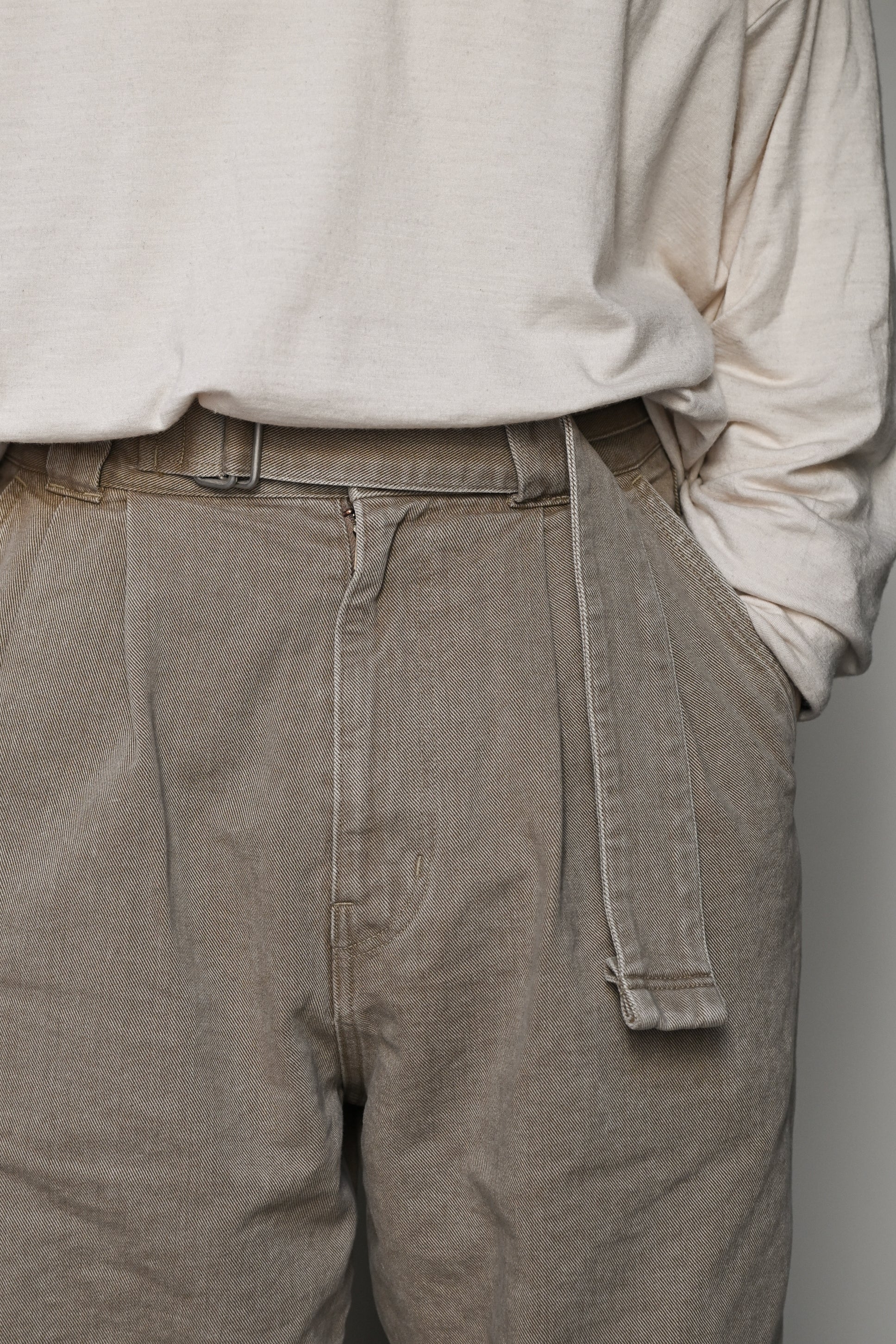 barbell object / denim pt -BEIGE