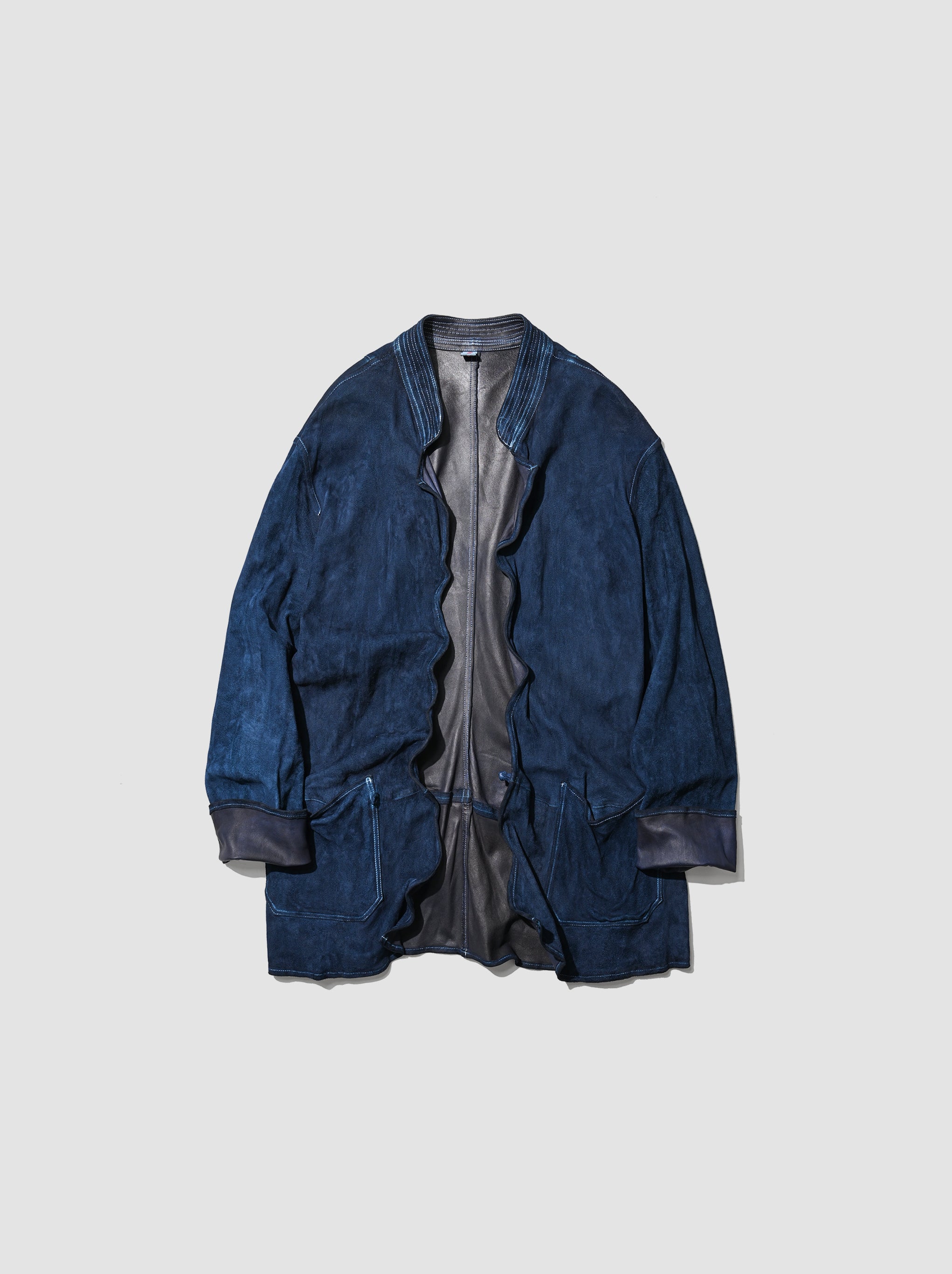 barbell object / dyed leather jkt -藍
