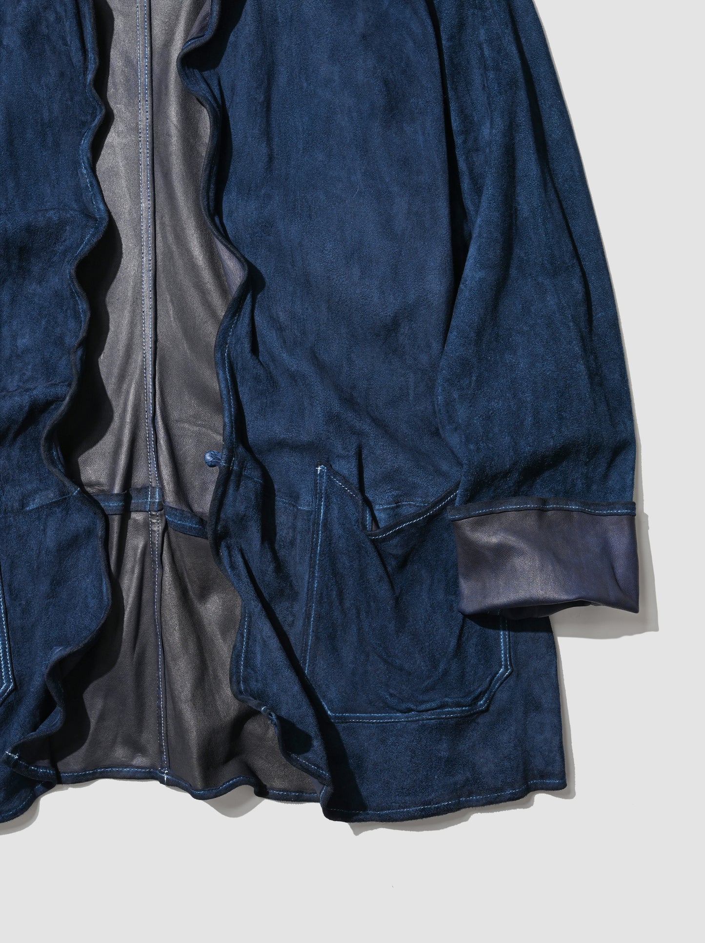 barbell object / dyed leather jkt -藍