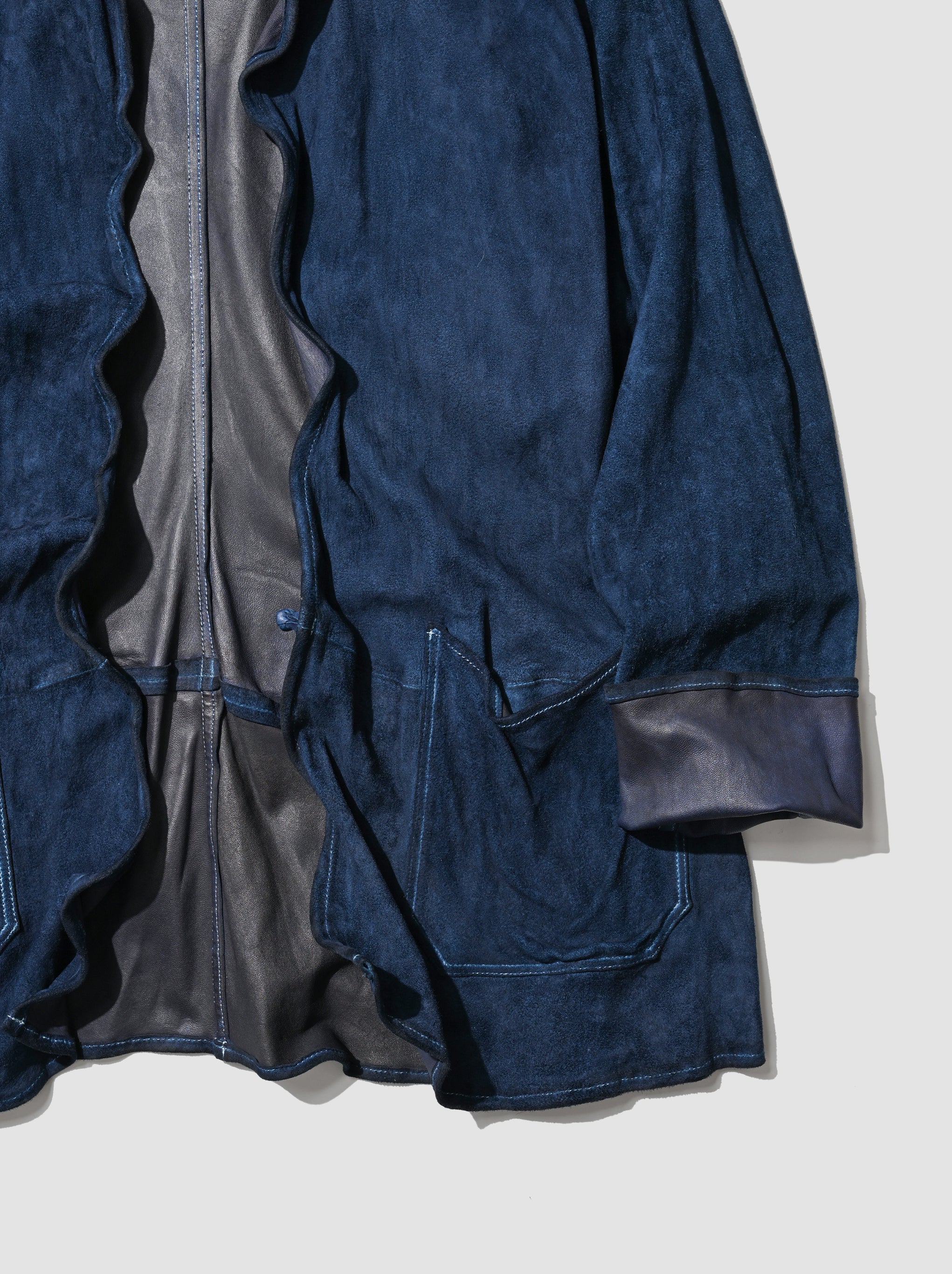 barbell object / dyed leather jkt -藍