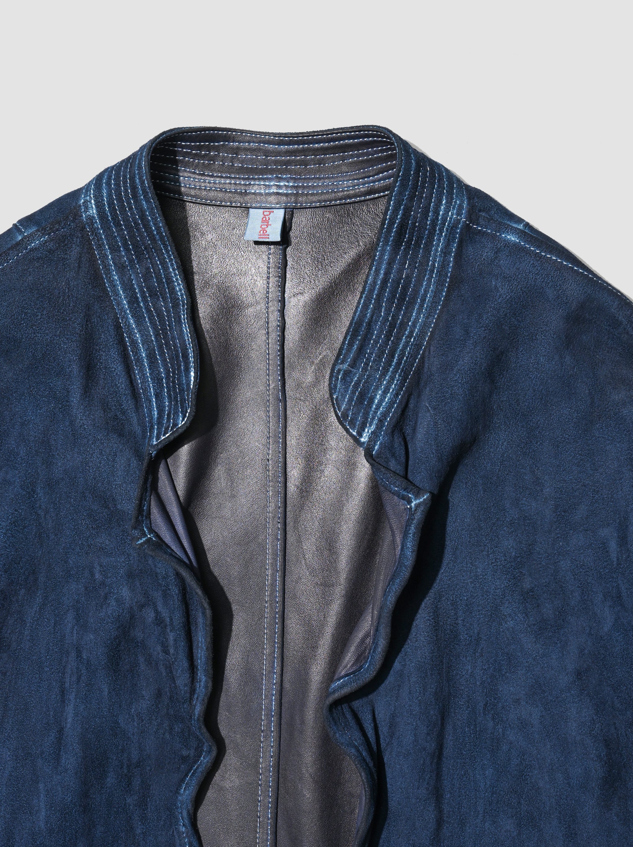 barbell object / dyed leather jkt -藍